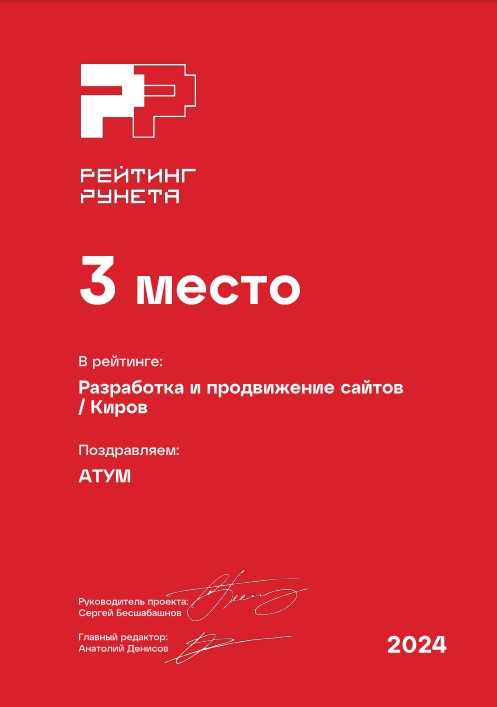 ТОП-3 — Рейтинг агентств по разработке и продвижению сайтов / Киров